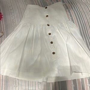 Elegant White Button-Down Skirt